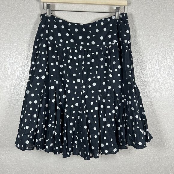 INC International Concepts Womens Swing Skirt Size 8 Flare Black White Polka Dot - Picture 7 of 9